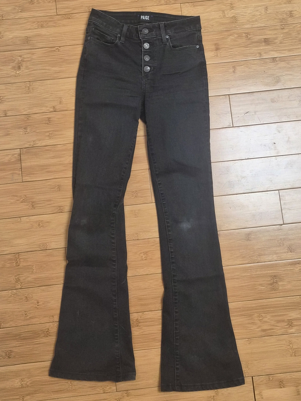 PAIGE High-Rise Lou Lou Flare Button-Fly Jeans